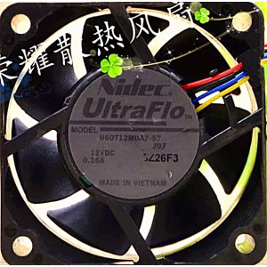 Nidec U60T12MUA7-57 12V 0.16A 4wires cooling fan